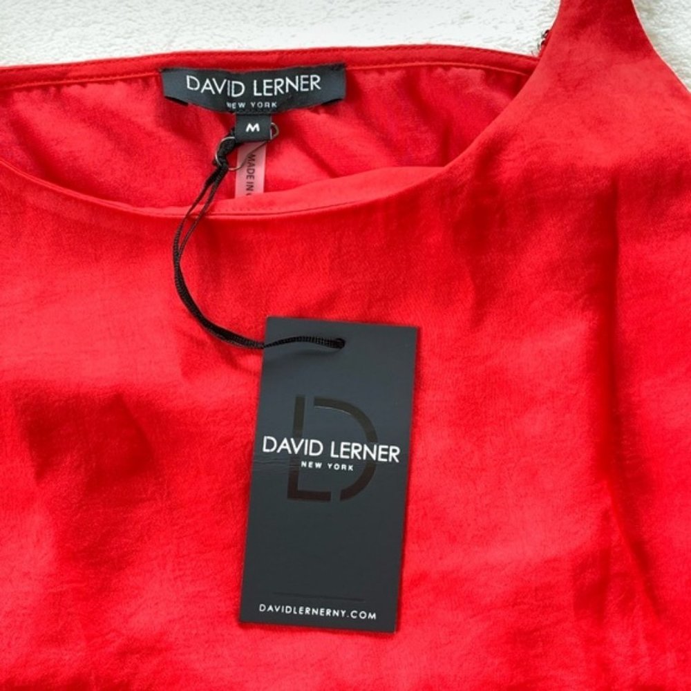 David Lerner Red Ruffle Strap Cami Top - Picture 8 of 8